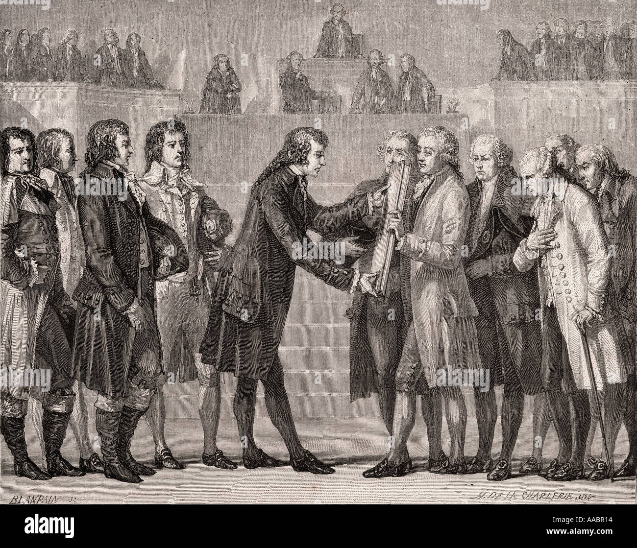 Swearing on the book of the constitution,14 September, 1791. Louis XVI, 1754 - 1793. King of France, 1774 - 1792.