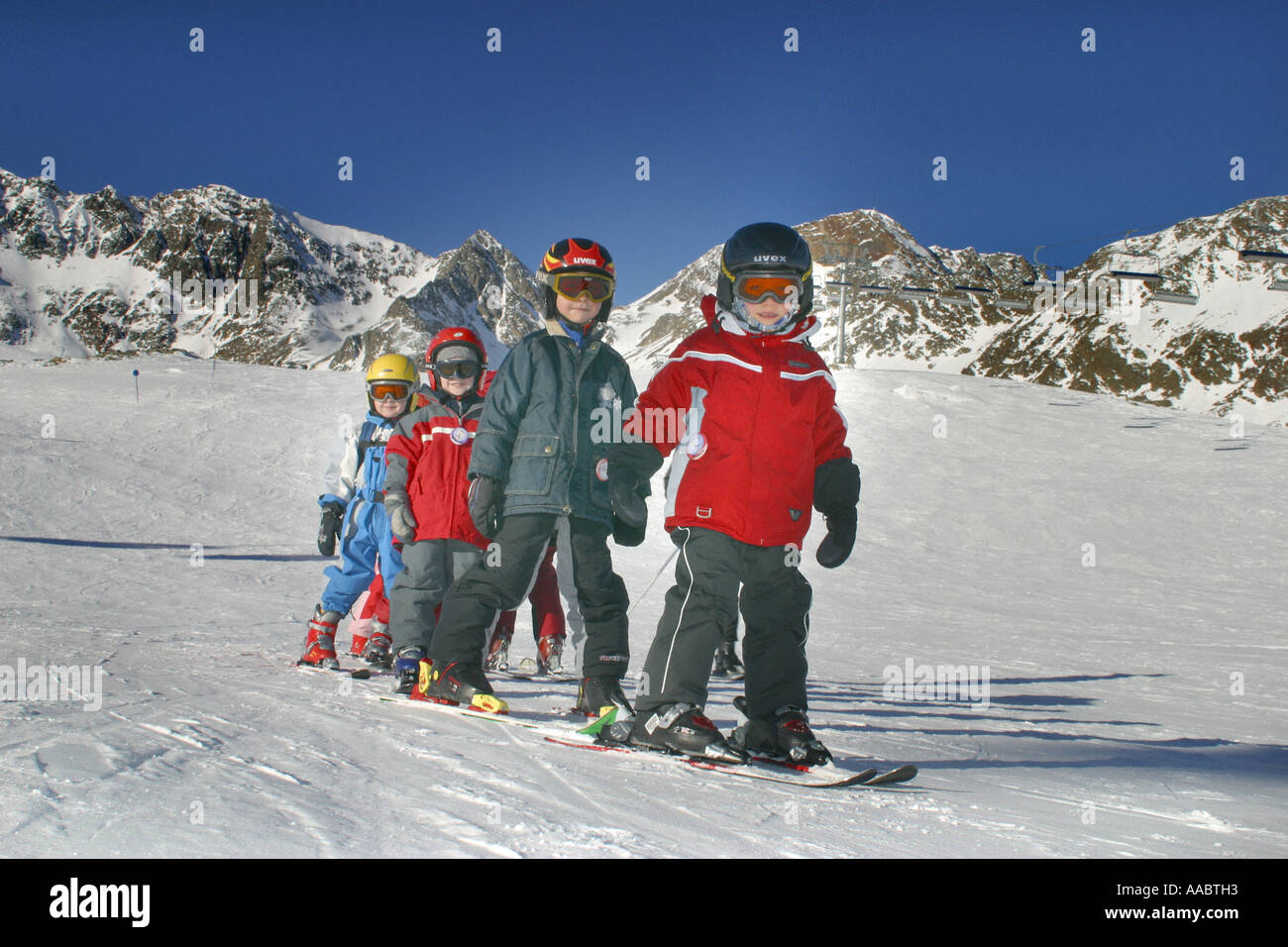 children skiing Stock Photo