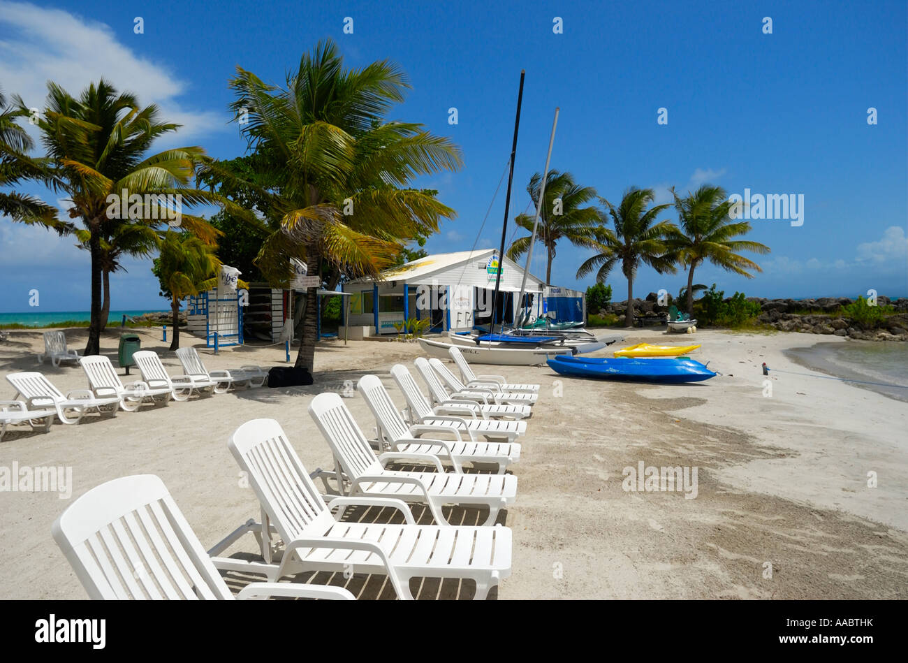 Beach at Le Gosier, Guadeloupe FR Stock Photo