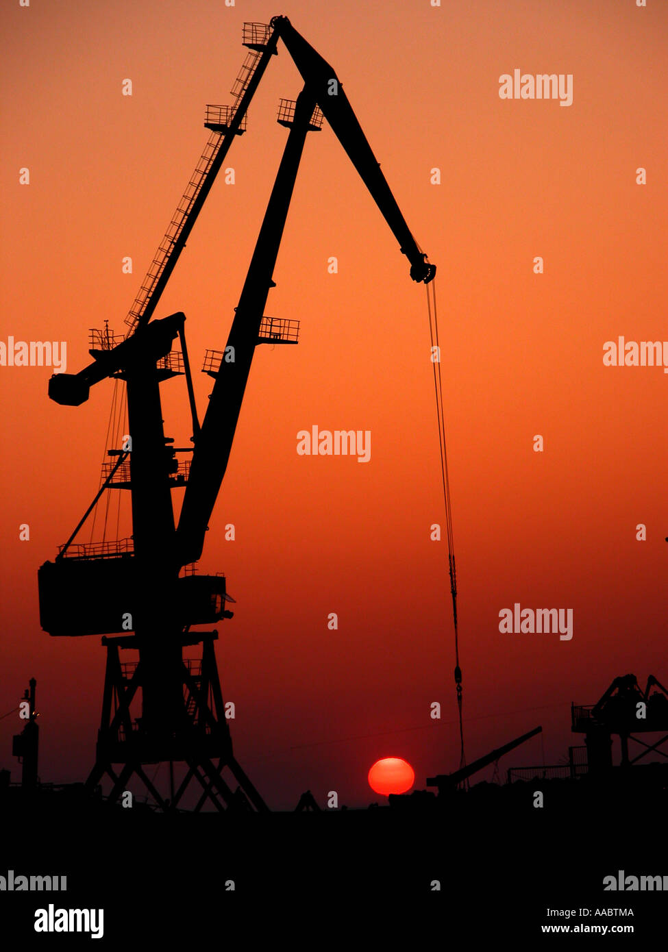 oil pump at afterglow / sunset Stock Photo