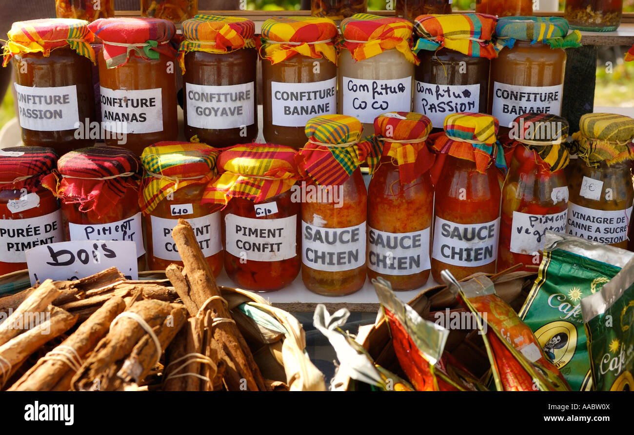 A street market near Saint Jacques (Basse Terre), Guadeloupe FR Stock Photo