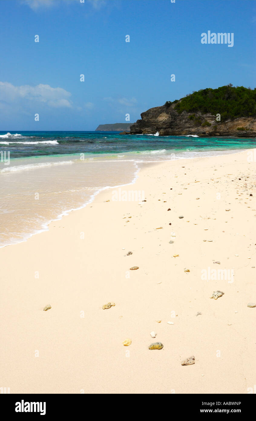 Idyllic beach at Mahaudiere, Guadeloupe FR Stock Photo