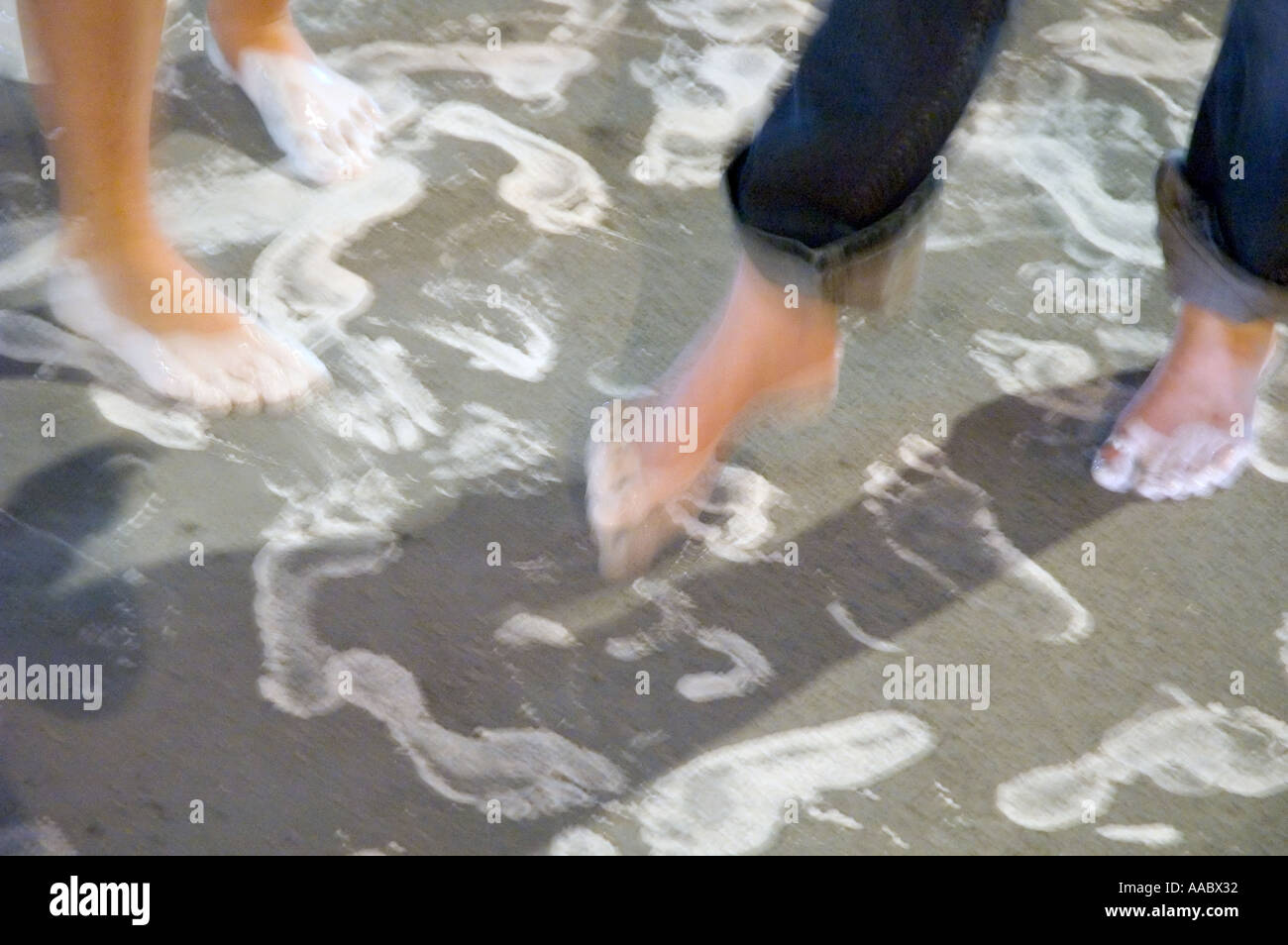 Night street painting during Nuit Blanche festival on Mont Royal street