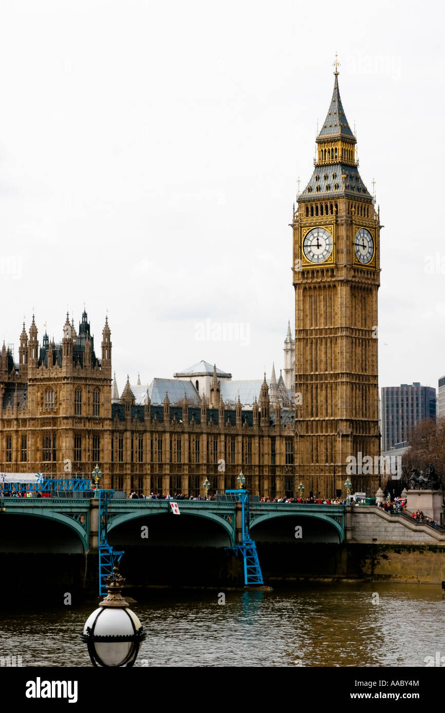 The Palace of Westminster houses of parliament and St Stephens clock