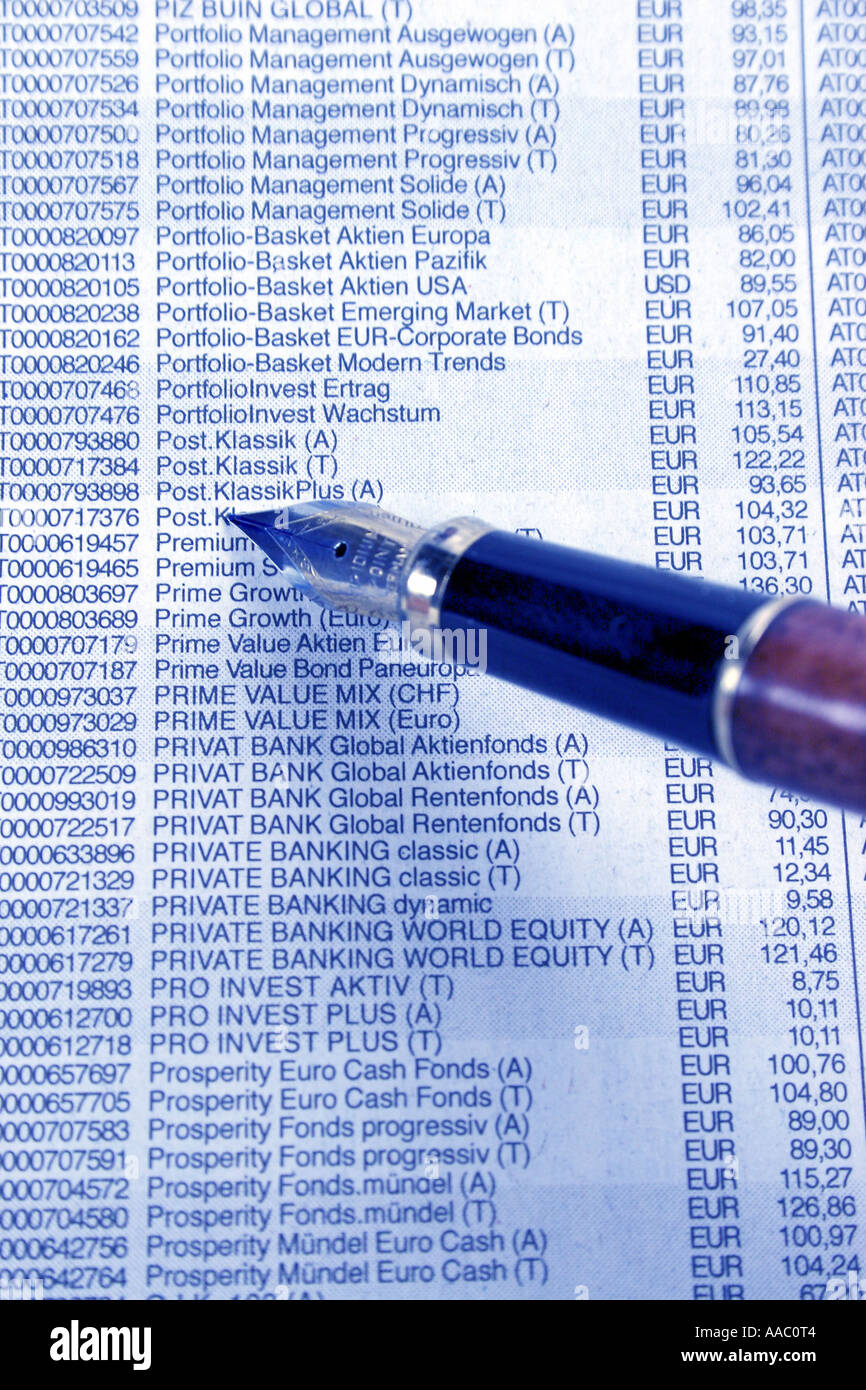 Stock exchange quotation Stock Photo Alamy