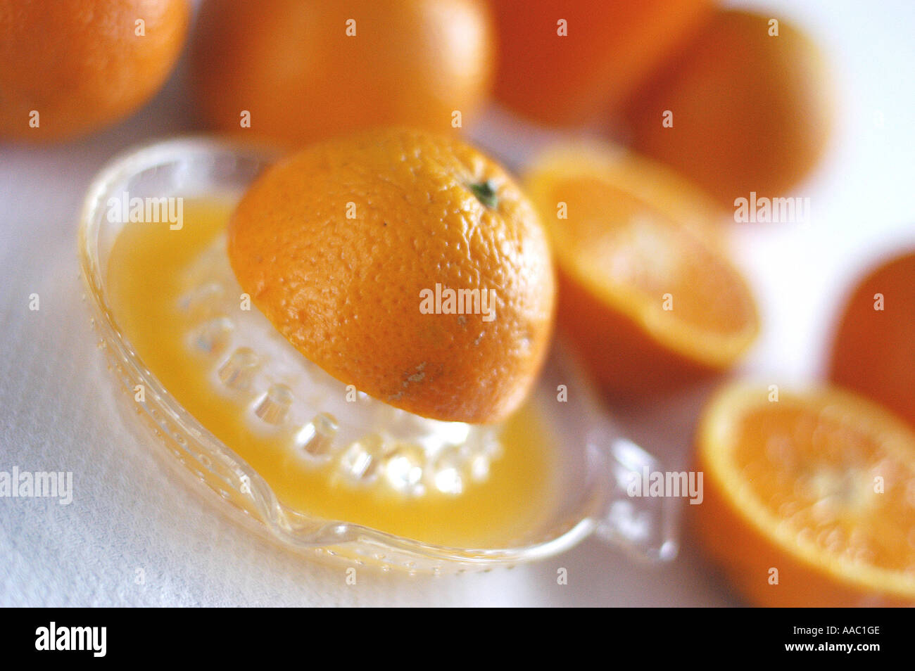 Freshpressed orange juice Stock Photo Alamy