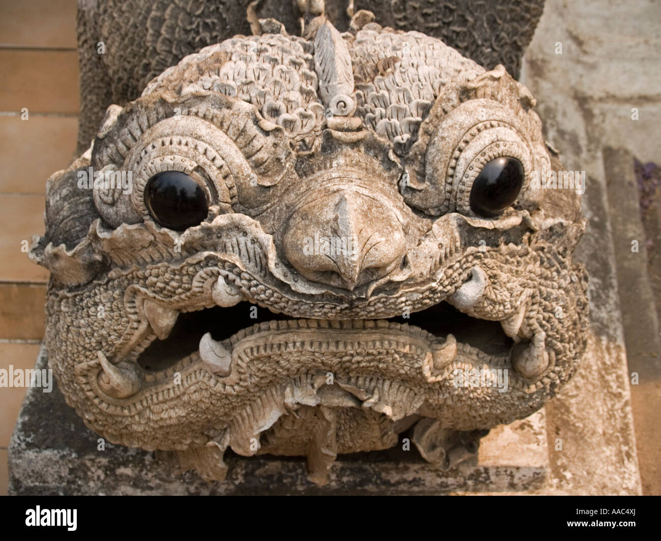 funny dragon face Wat Bupparam Chiang Mai Thailand Stock Photo - Alamy