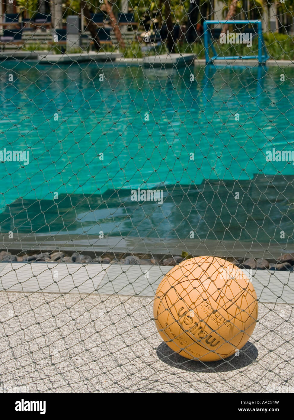 goal by the pool water polo net Phuket Thailand Stock Photo
