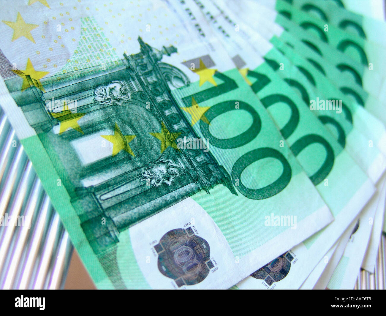 Hundred Euro banknotes Stock Photo