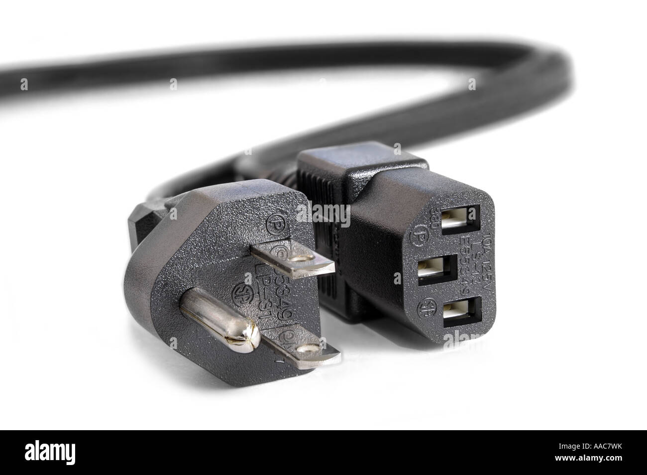 Power Plugs close up on power cord extension cable Stock Photo Alamy