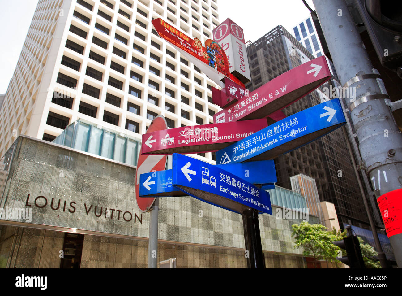 Signpost Central Hong Kong SAR China Stock Photo - Alamy