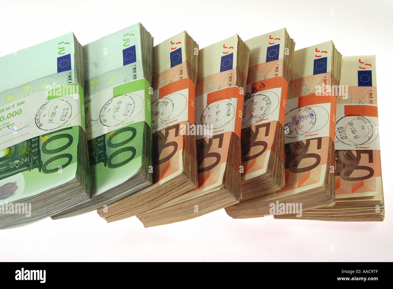 bunches of Euro Stock Photo