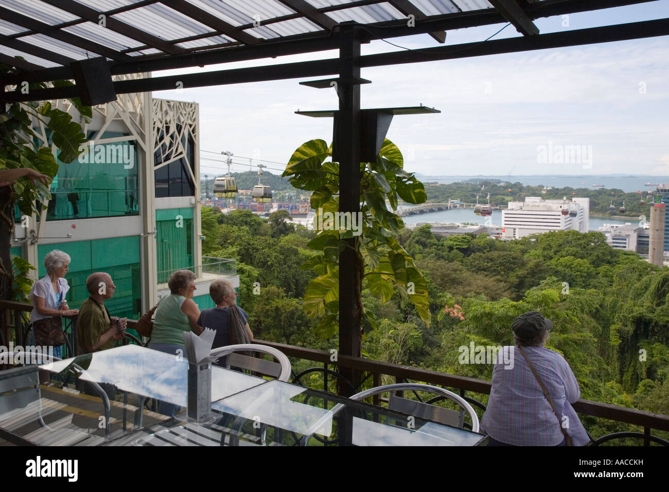 Mount Faber Central Region Singapore Tourists looking out at view from