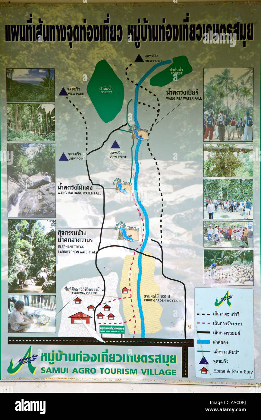 Map of Samui Agro Tourism Village Koh Samui Thailand Stock Photo - Alamy