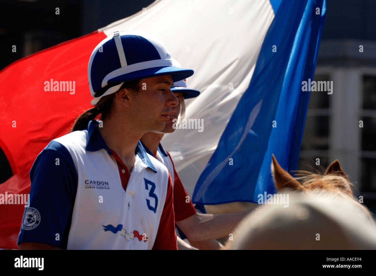 horse world tournament french team Stock Photo Alamy