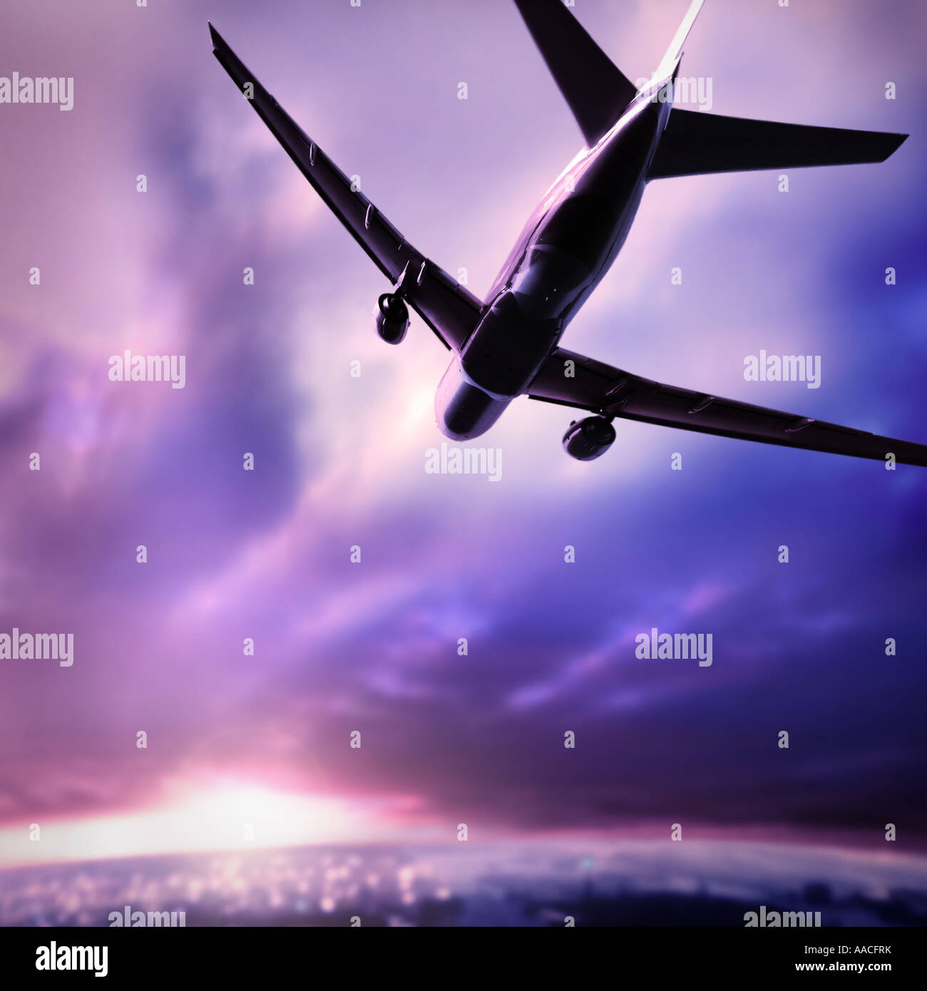Fly over city plane hi-res stock photography and images - Alamy