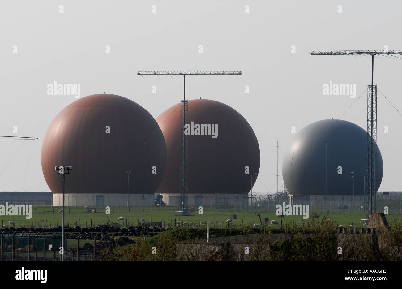 Golfball radar installations at RAF Croughton near Oxford UK Stock Photo