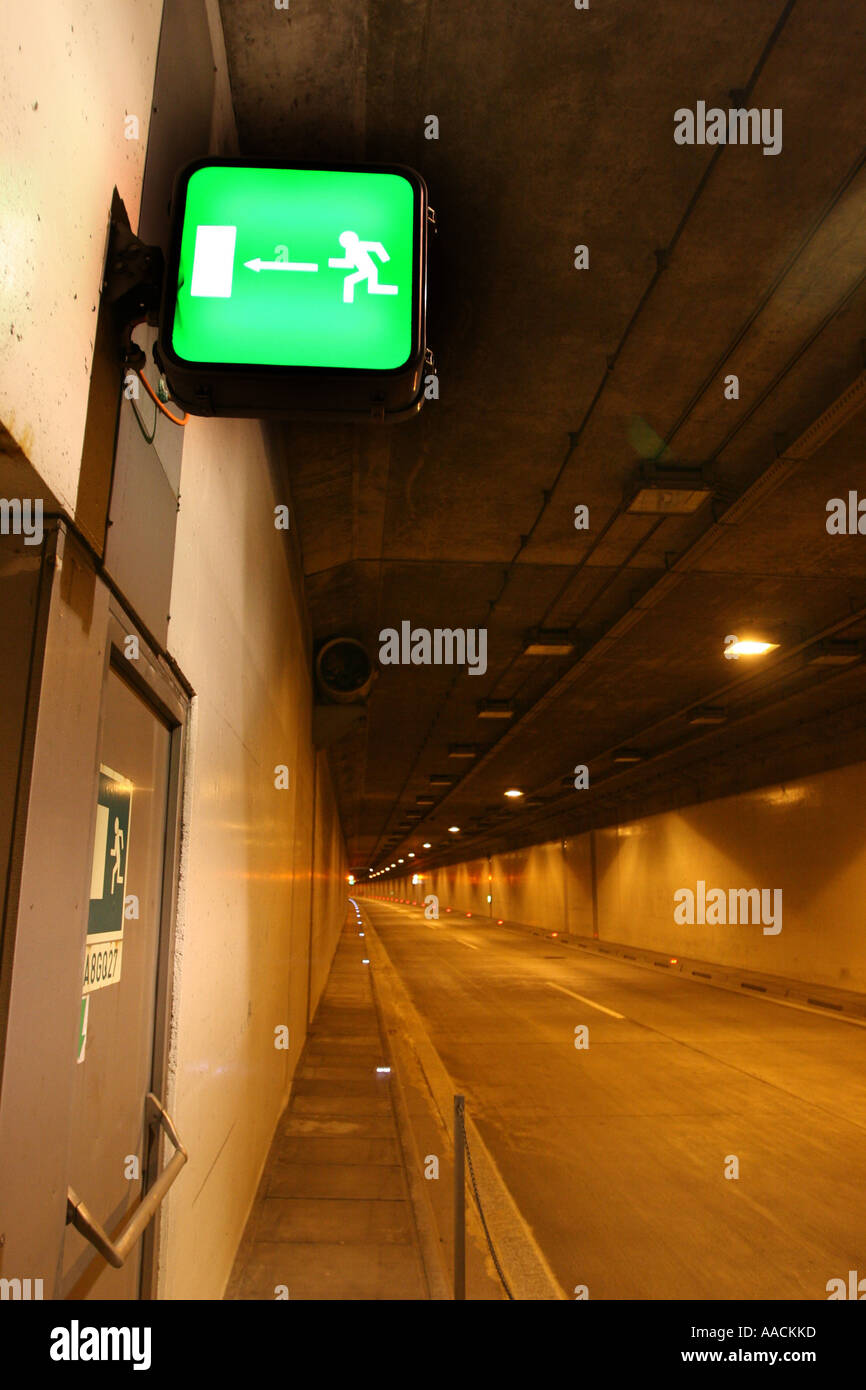 Emergency exit in a tunnel Stock Photo Alamy