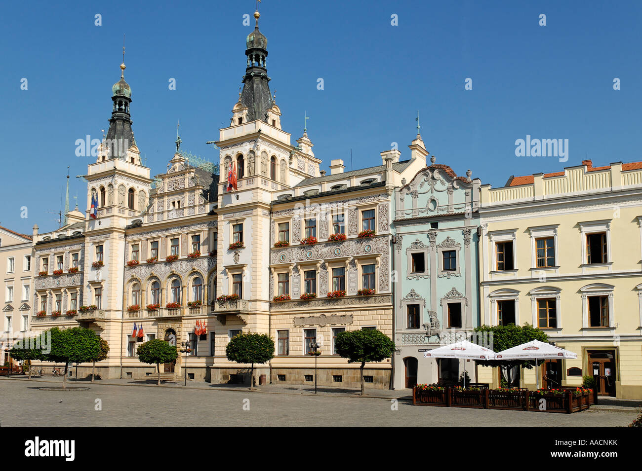 Historic old town of Pardubice, Bohemia, Czech Republik Stock Photo