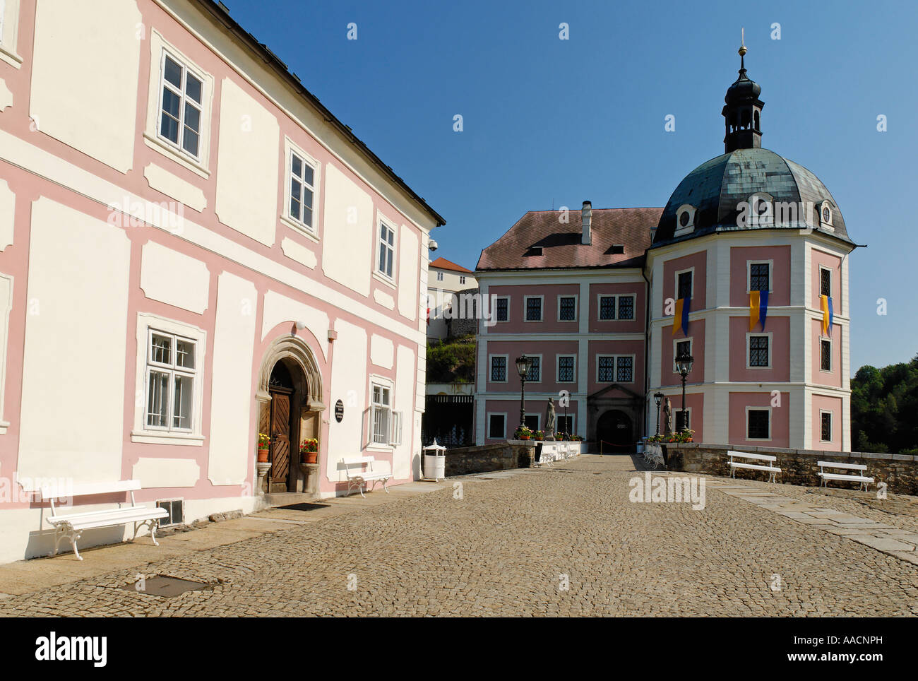 Historic old town of Becov nad Teplou, Bohemia, Czech Republic Stock Photo