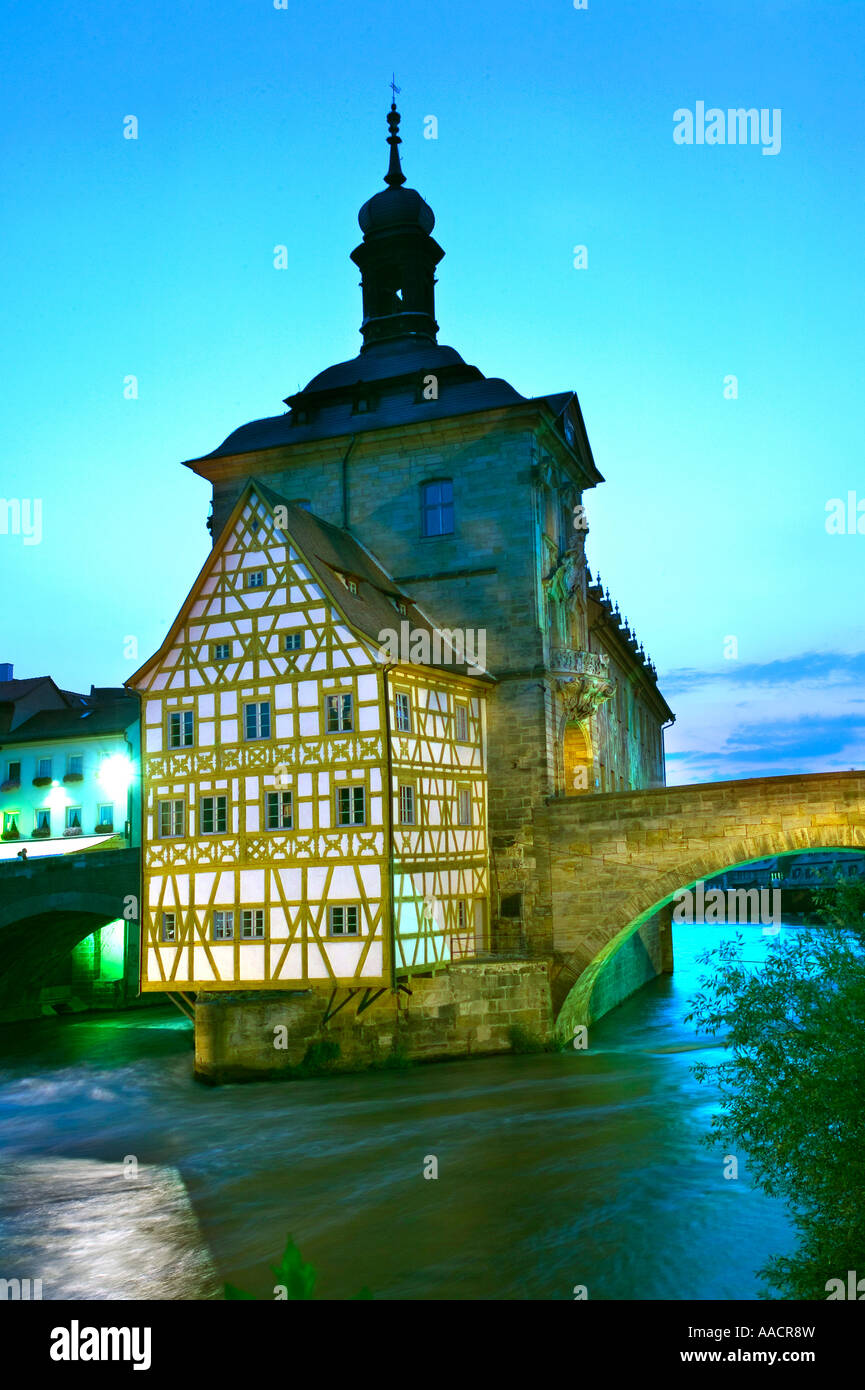 Old townhall at river Regnitz, Bamberg, Upper Franconia, Bavaria
