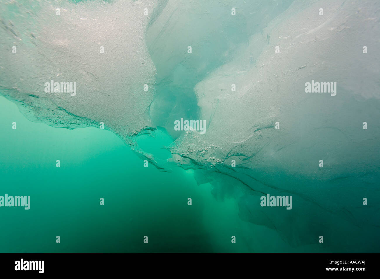 Greenland Ilulissat Underwater view of iceberg along western coastline on summer morning Stock