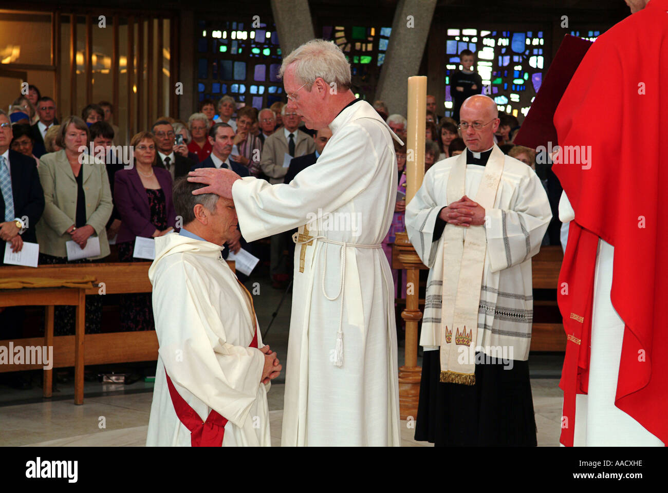 Ordination of a catholic priest in St Mary's church in Leyland - UK Stock Photo