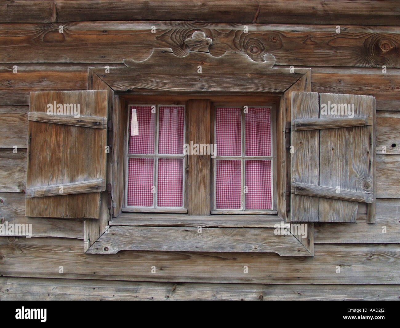 Window With Shutters Of A Cabin Stock Photo 7195297 Alamy