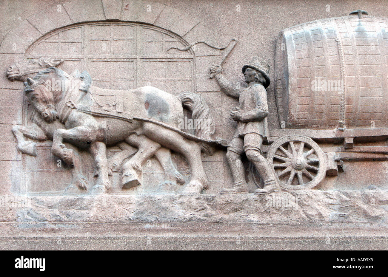relief of a horsedrawn vehicle Stock Photo Alamy