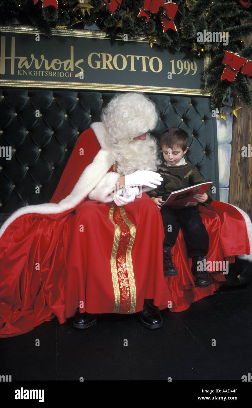 Father Christmas in Harrods Department Store Stock Photo
