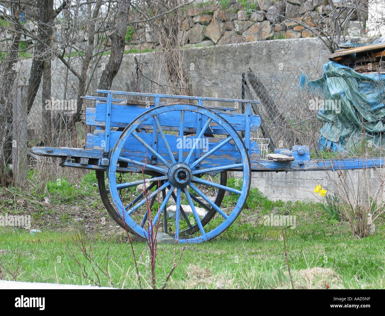 Old Farm Cart Vallouise French Alps Stock Photo