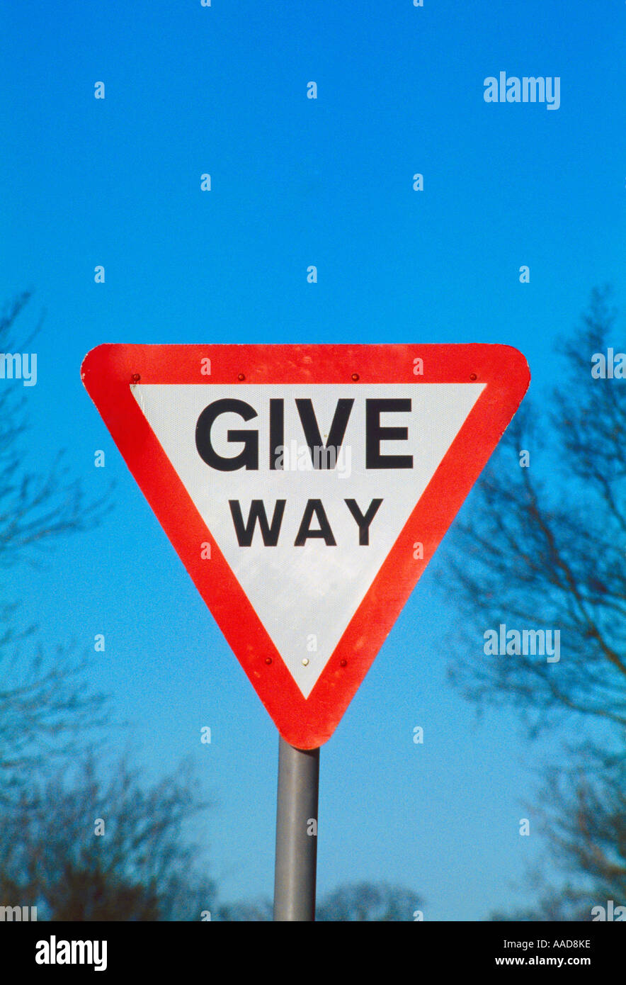 Give Way Sign Stock Photo