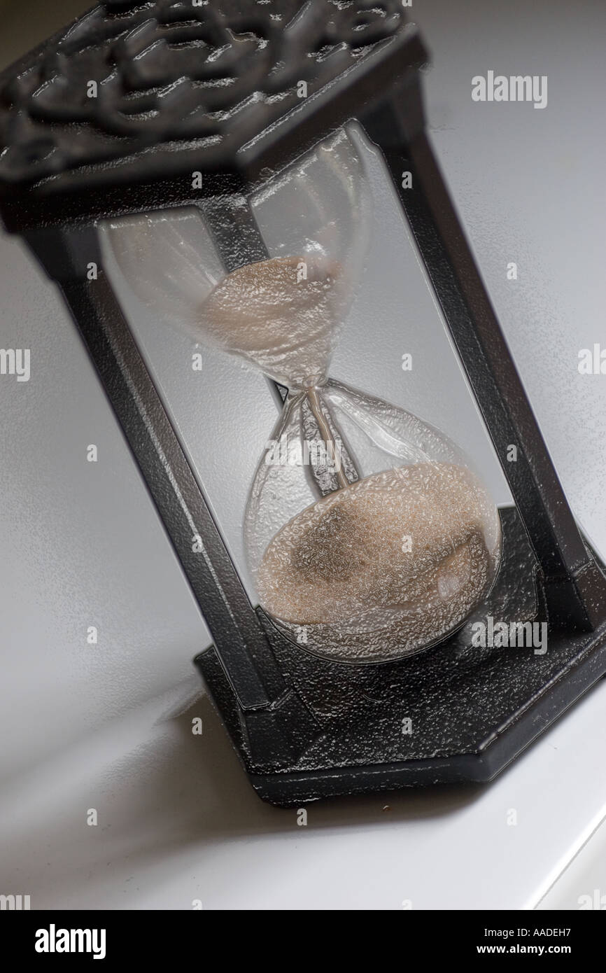 Egg timer hour glass hourglass timing time sands of time Stock Photo