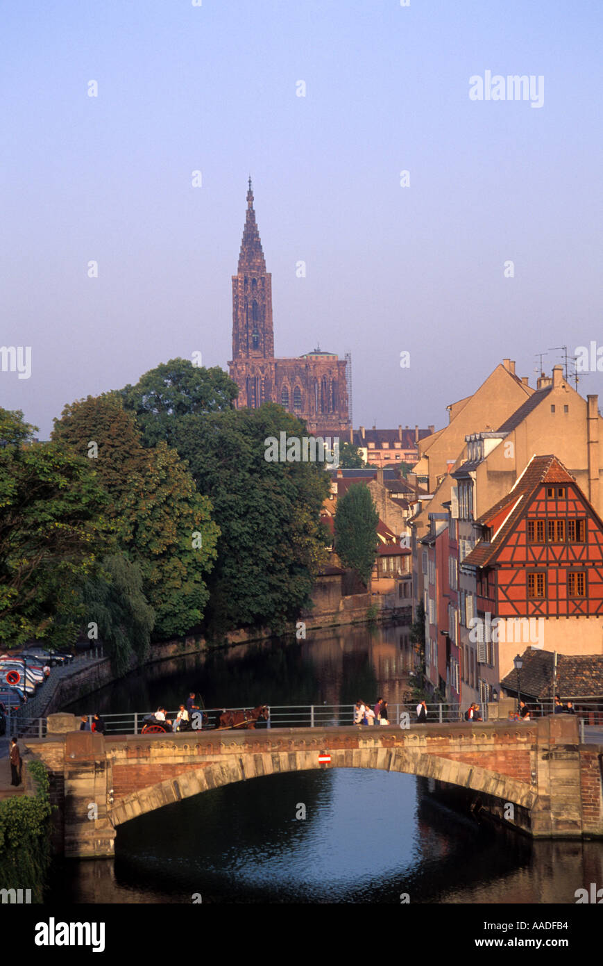 France Alsace Strasbourg view of Petit France from Barrage Vauban Stock Photo