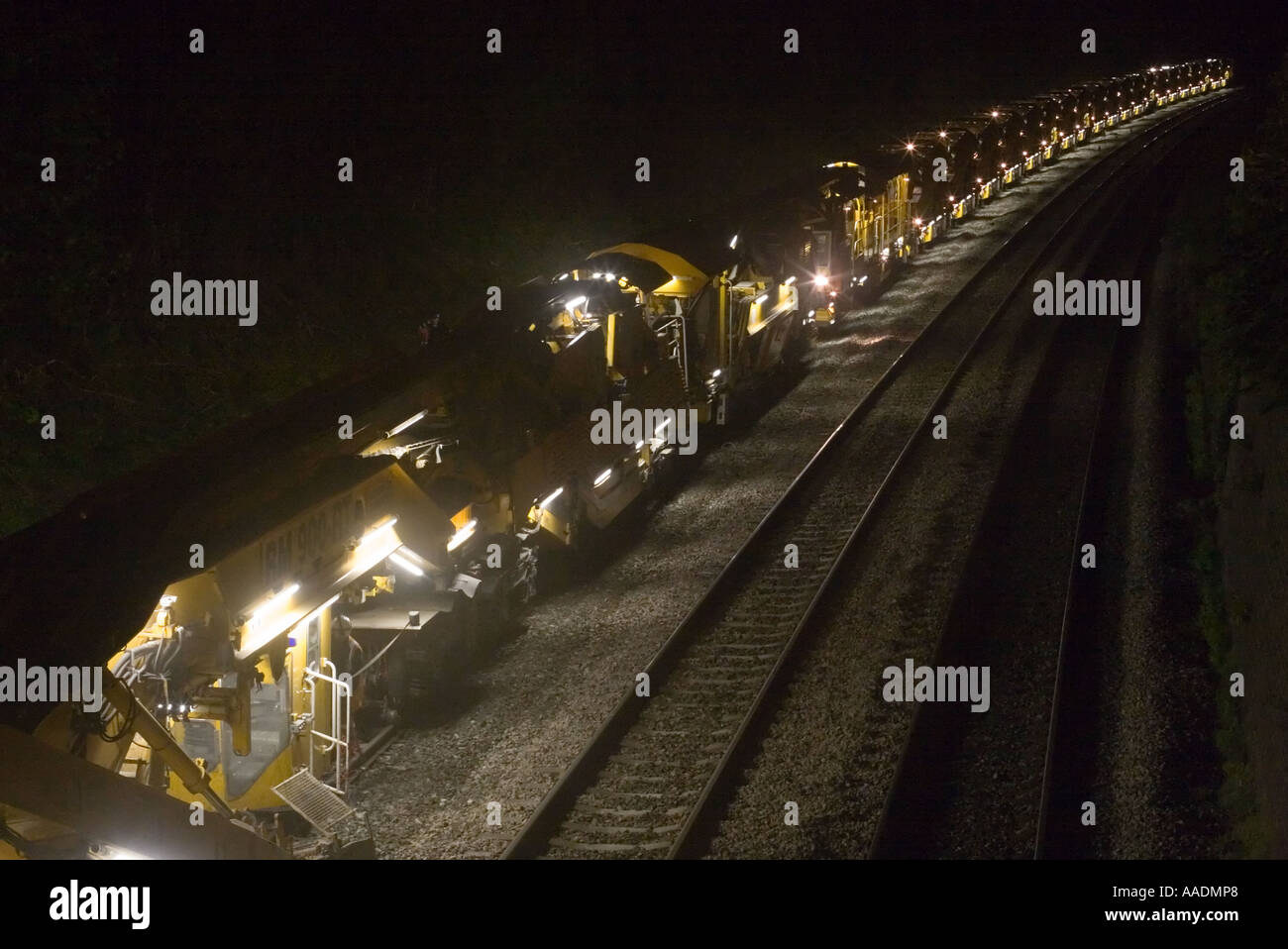 Railway ballast cleaning machine Stock Photo Alamy