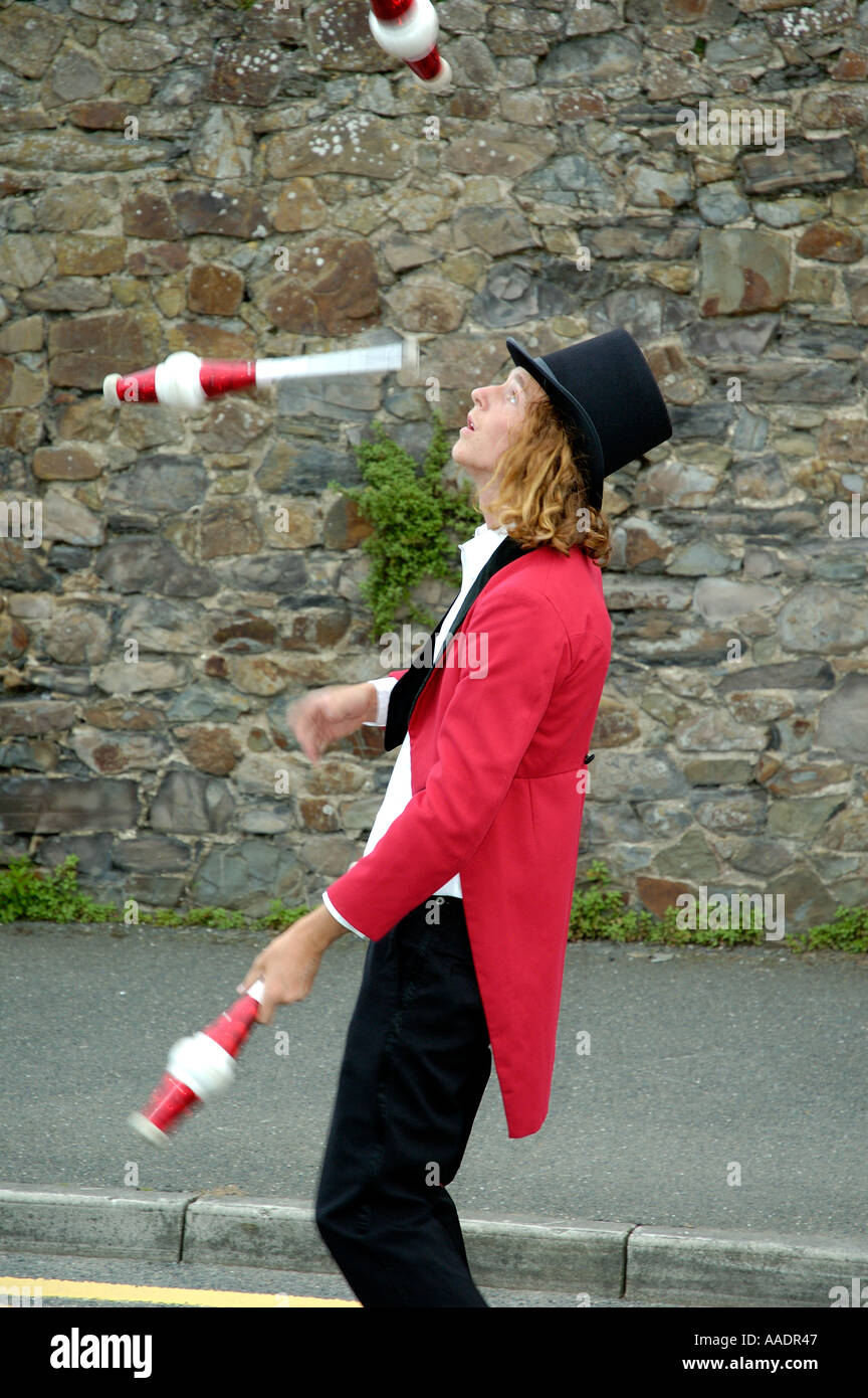 Juggler at Bude Carnival Cornwall UK Stock Photo