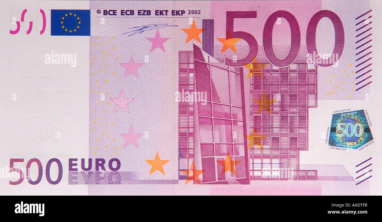 front of 500 Euro note Stock Photo: 4113658 - Alamy