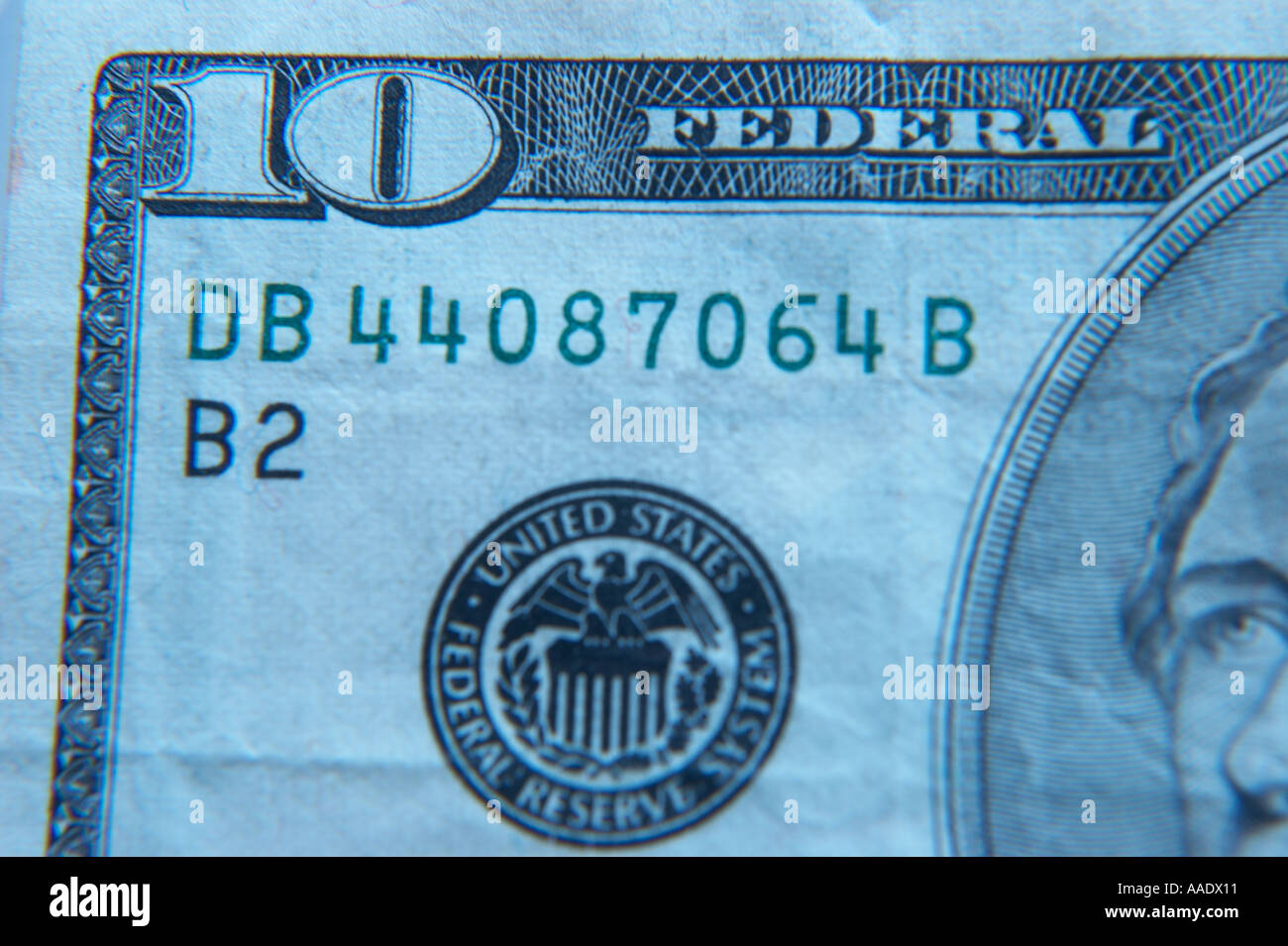 Ten dollar bill detail Stock Photo - Alamy
