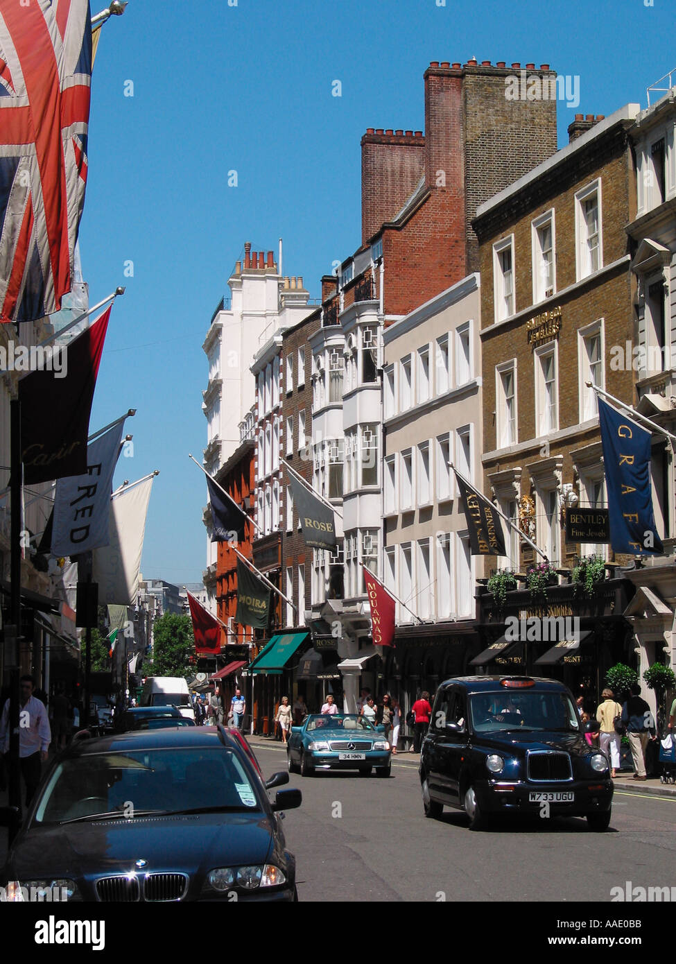 New Bond Street luxury shopping, Mayfair, London, England, United Kingdom Stock Photo