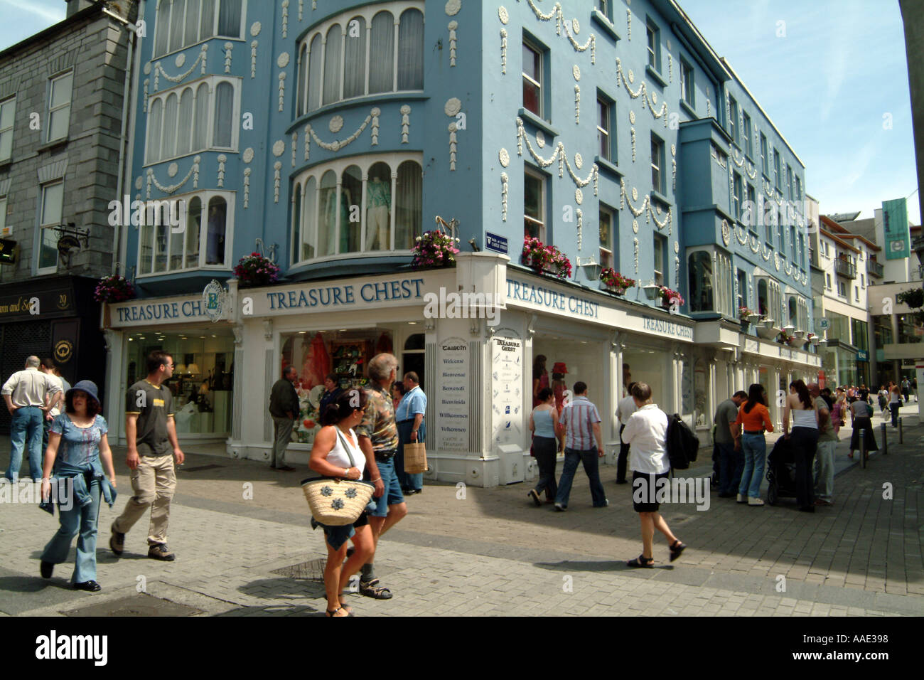 Shopping in Castle Street Galway Ireland Stock Photo Alamy