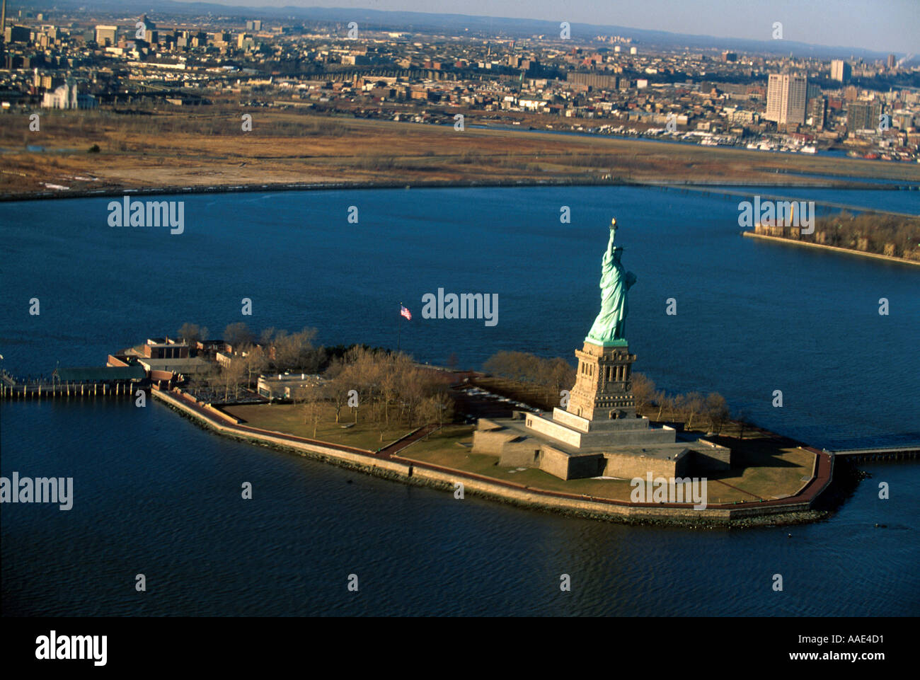 AERIAL VIEW OF THE STATUE OF LIBERTY NEW YORK USA Stock Photo - Alamy