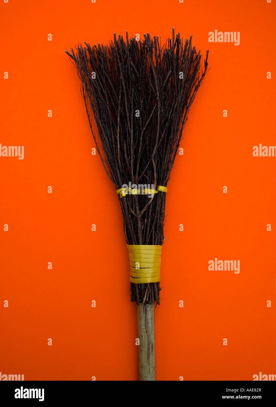 Witches broomstick Stock Photo