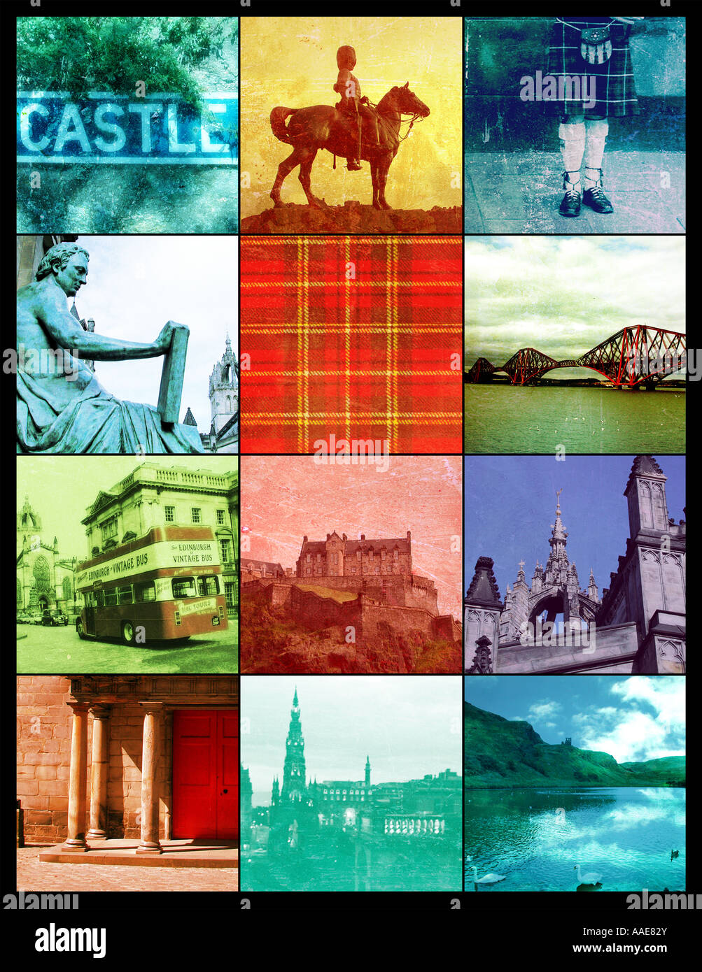 Edinburgh, Scotland illustration Stock Photo