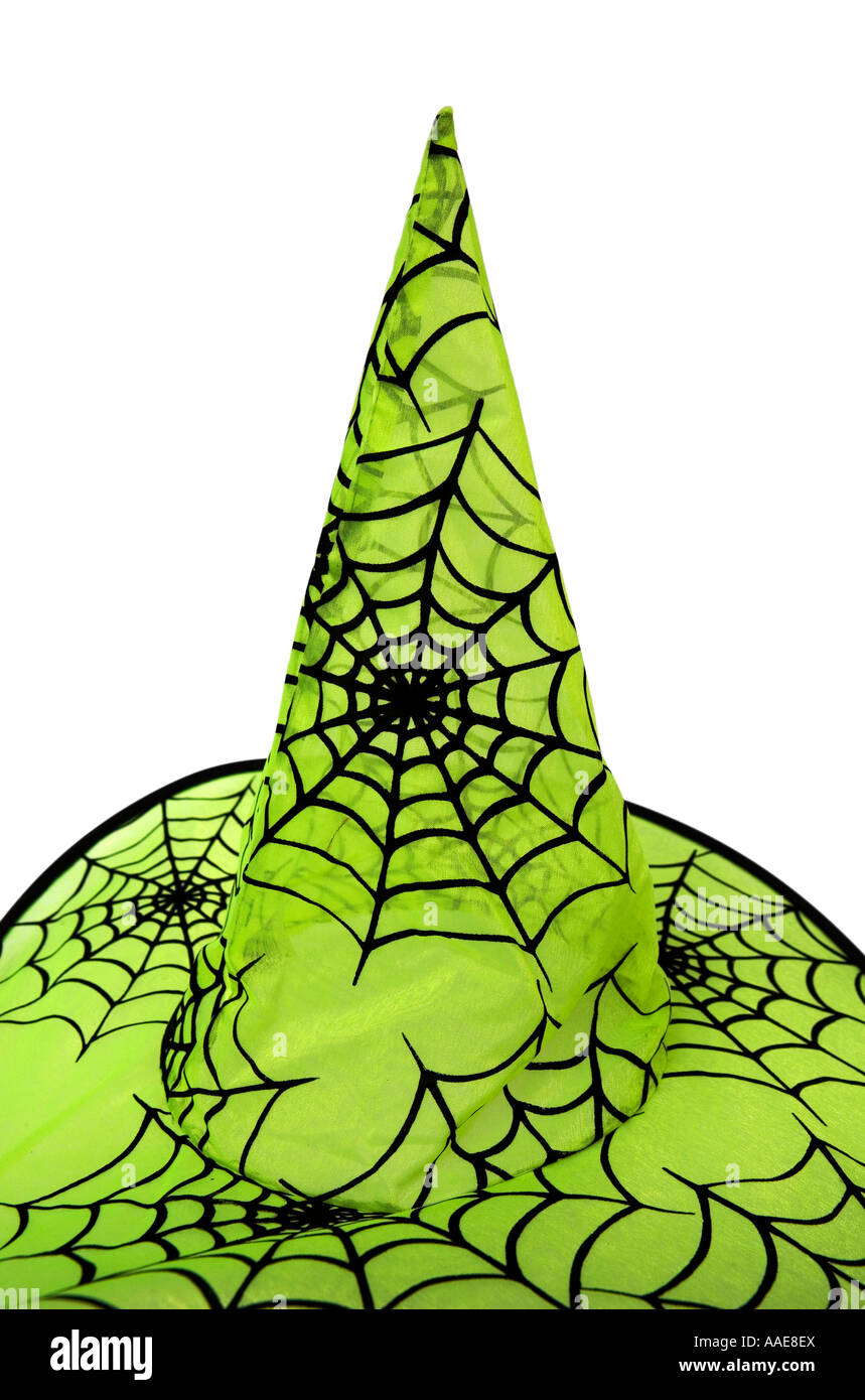 Green witches hat Stock Photo - Alamy