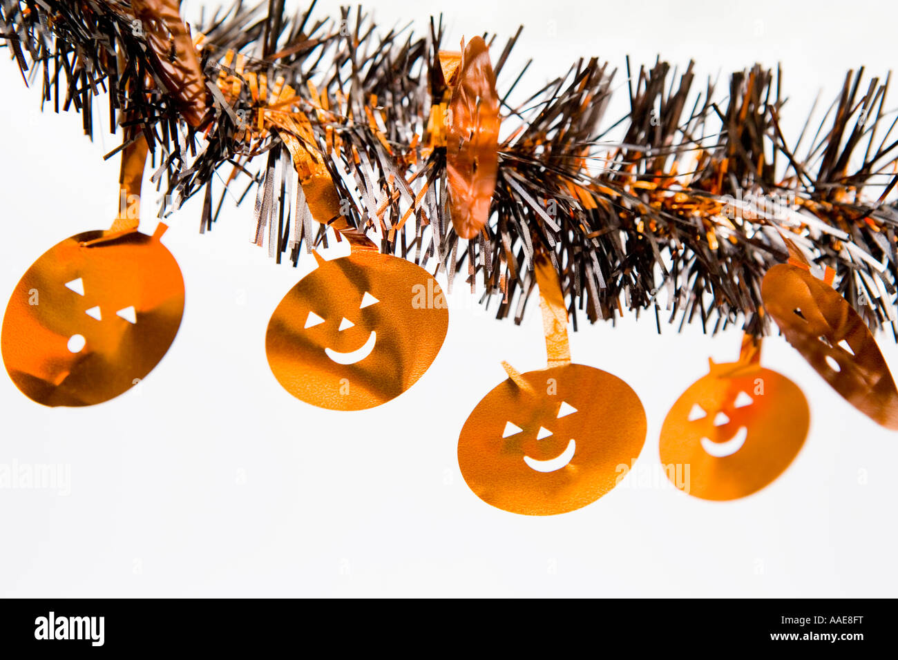 Halloween pumpkin tinsel Stock Photo