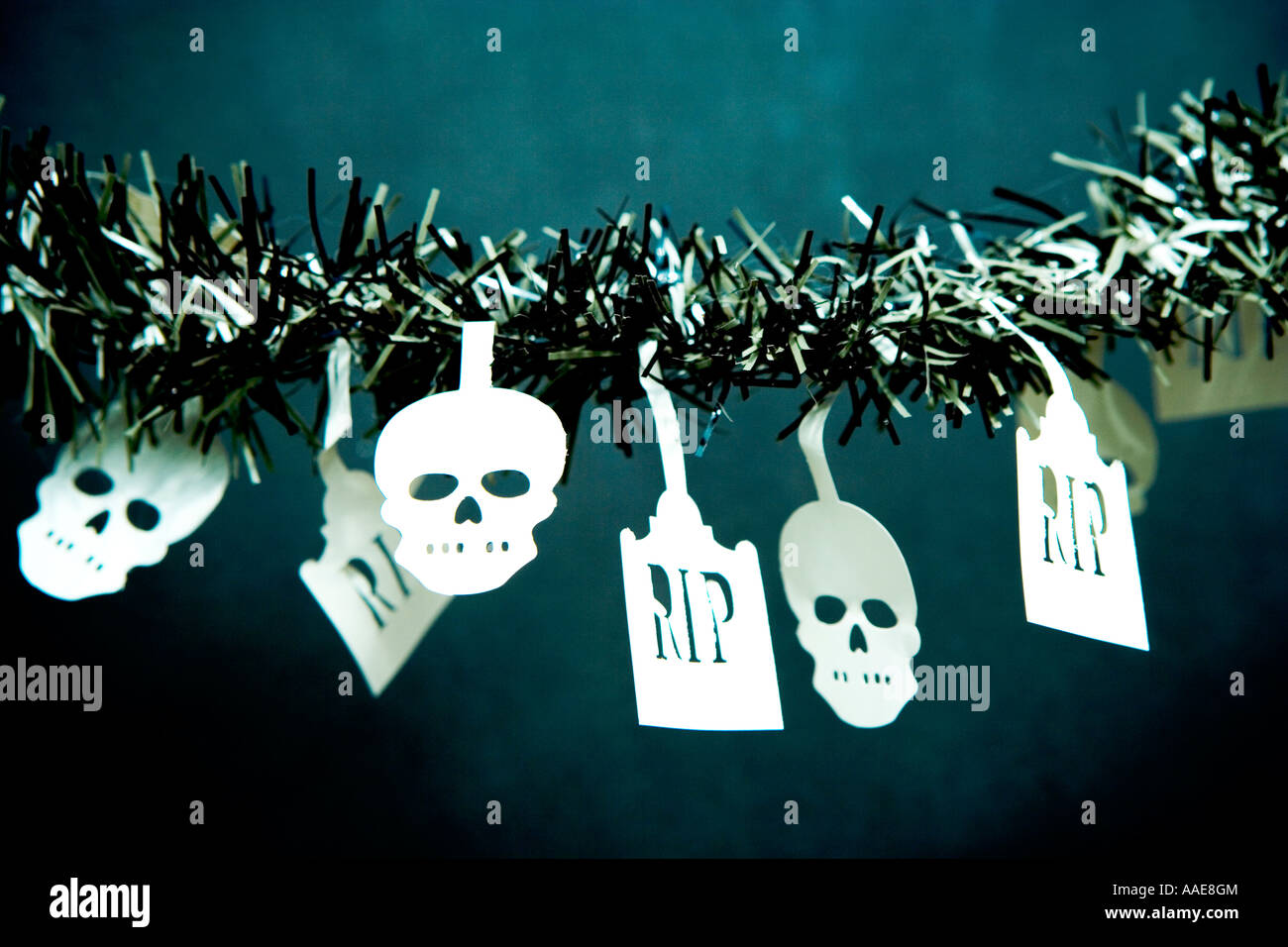 Halloween tinsel Stock Photo