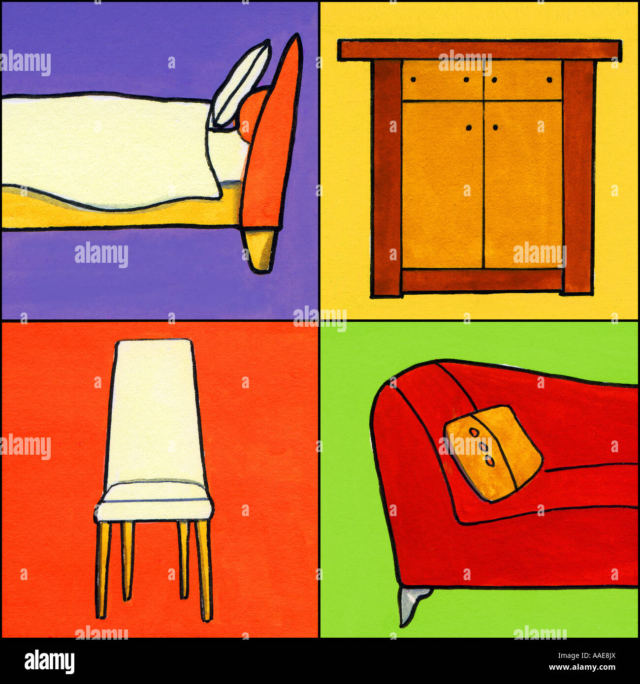 Home furnishings illustration Stock Photo