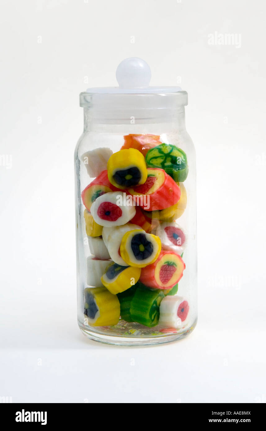 Glass jar of sweets Stock Photo Alamy