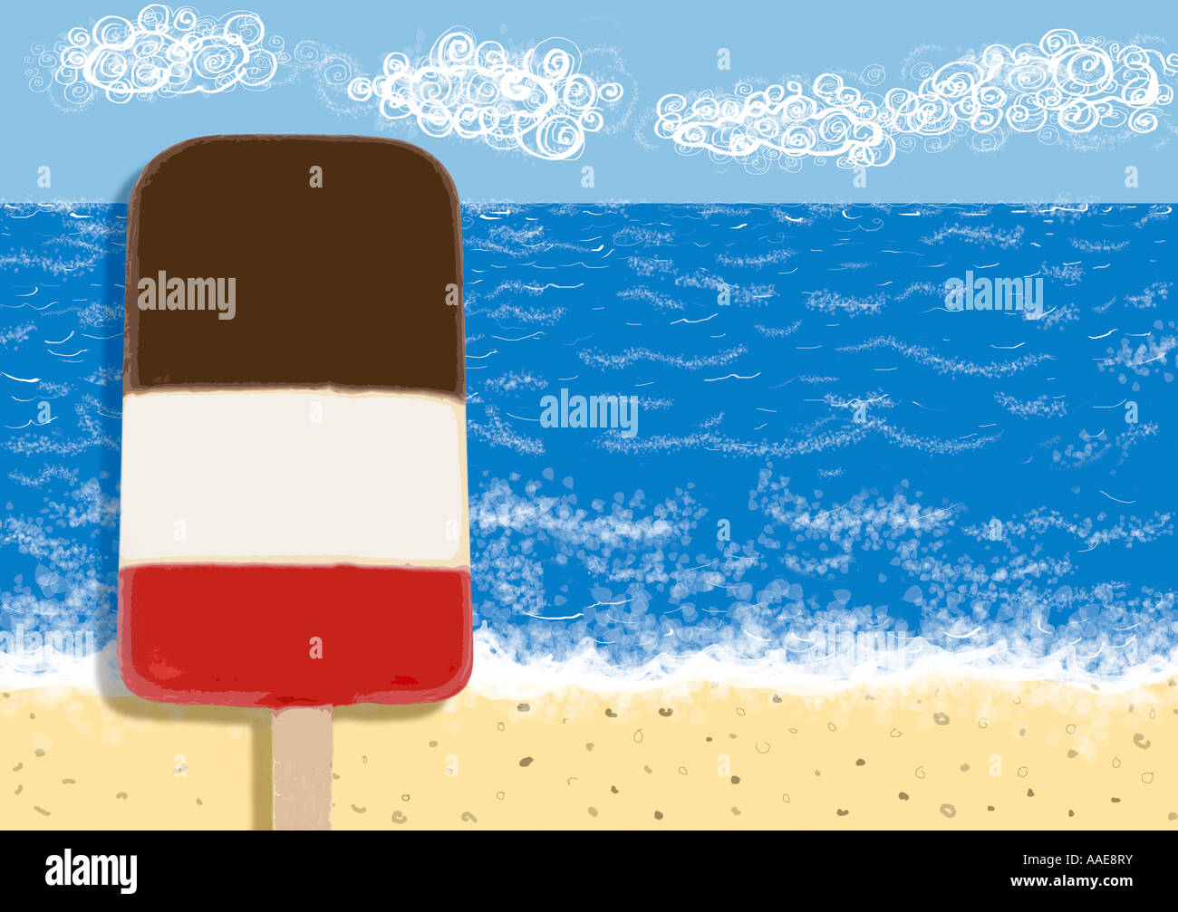 Summer seaside illustration Stock Photo