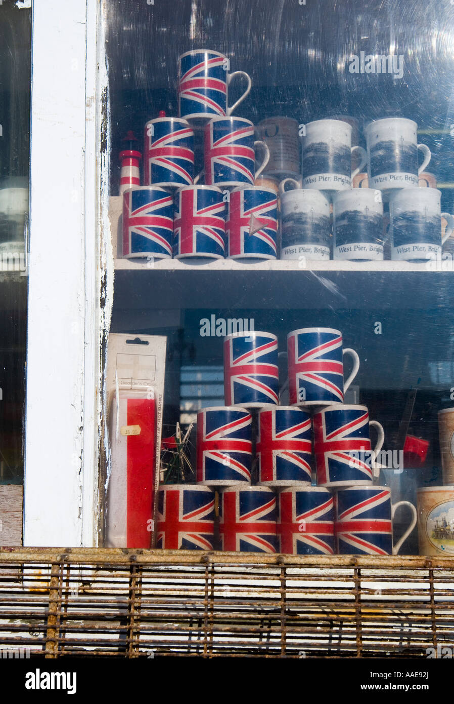 tarnished English tea mugs Stock Photo